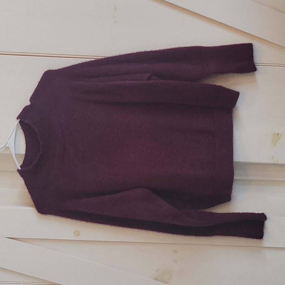 Marled Burgundy Soft Mock Neck Sweater